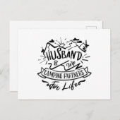 husband & wife camping partners for life ポストカード (正面/裏面)