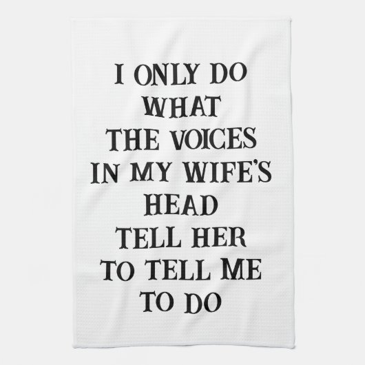 Husband Wife Joke Kitchen Hand Towel キッチンタオル (縦)