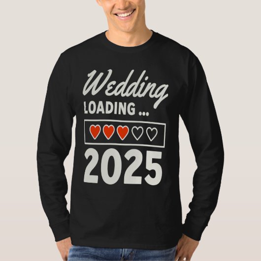 Husband Wife Wedding 2025 Matching Wedding Engagem Tシャツ (正面)