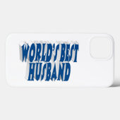 Husband with sea blue text  Case-Mate iPhoneケース (裏面 (横))