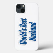 Husband with sea blue text  iPhone case Case-Mate iPhoneケース (裏面)