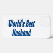Husband with sea blue text iPhone case Case-Mate iPhoneケース (裏面 (横))