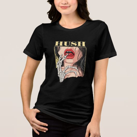 HUSH グラフィック レディース Tシャツ - 大胆な美意識の芸術 (正面)