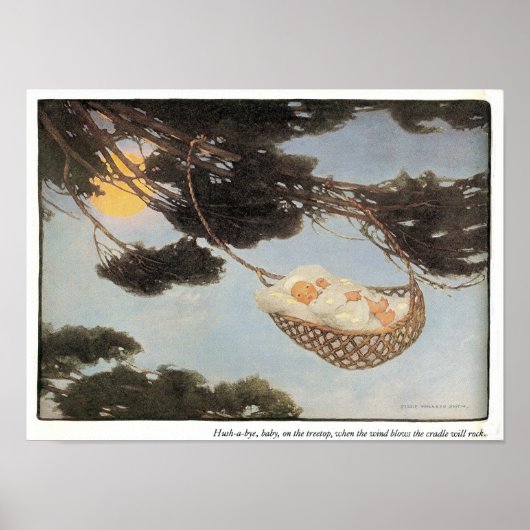 Hush-a-Bye, Baby Nursery Rhyme Print ポスター (正面)