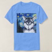 Huskey on a Starry Night Tシャツ (デザイン正面)
