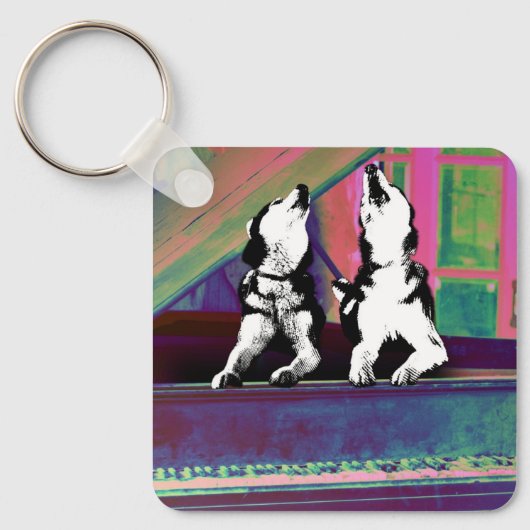 Huskies Howlin' Blues Keychain キーホルダー (正面)
