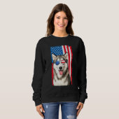 Husky 4th Of July Men Siberian Husky Dog Love Owne スウェットシャツ (正面フル)