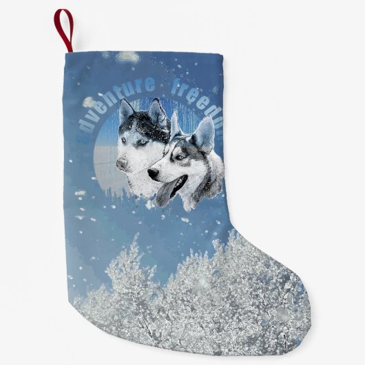 Husky Abenteuer Freiheit Weihnachtsstrumpf スモールクリスマスストッキング (正面)