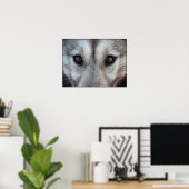 Husky Art Print Sled Dog Art Poster Wolf Pup Gifts ポスター (ホームオフィス)