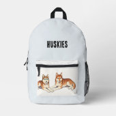 Husky backpack プリントバックパック (正面)