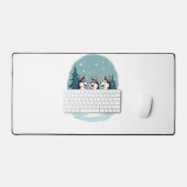 Husky Christmas Choir デスクマット (キーボード&マウス)