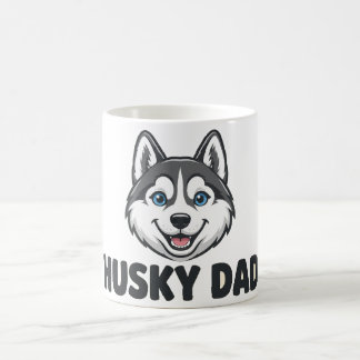 Husky Dad — 笑顔のシベリアンハスキー コーヒーマグカップ