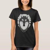 Husky dog imprint artwork face with Siberian Husky Tシャツ (正面)