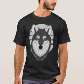 Husky dog imprint artwork face with Siberian Husky Tシャツ (正面)