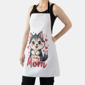 Husky Dog Mom Cute Kawaii Design エプロン (インサイチュ)