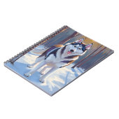 Husky | Dog Winter Watercolor Pet Painting ノートブック (左側)