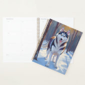 Husky | Dog Winter Watercolor Pet Painting プランナー手帳 (ディスプレー)