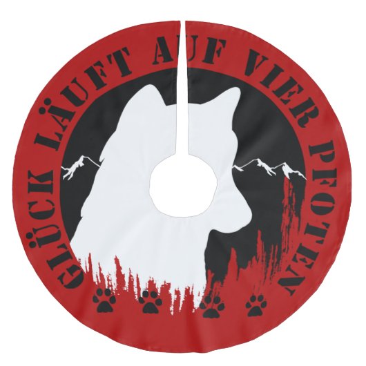 Husky-Glück läuft auf vier Pfoten ブラッシュドポリエステルツリースカート (正面)