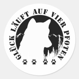 Husky-Glück läuft auf vier Pfoten ラウンドシール