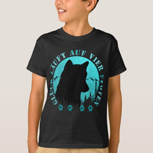 Husky - Glück läuft auf vier Pfoten Tシャツ (正面)