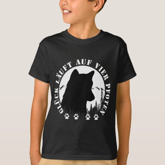 Husky-Glück läuft auf vier Pfoten T-Shirt Tシャツ (正面)