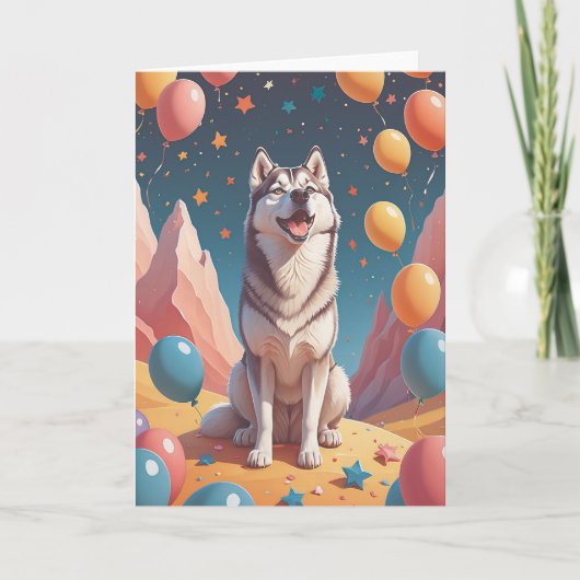 Husky Harmony Birthday カード (正面)