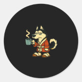 Husky I Think I'm Emotionally Constipated I Haven' ラウンドシール (正面)