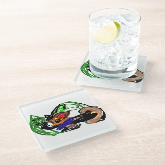 Husky joy ガラスコースター (アングル)