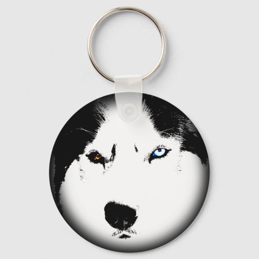 Husky Keychain Husky Malamute Dog Keychain Custom キーホルダー (正面)