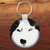 Husky Keychain Husky Malamute Dog Keychain Custom キーホルダー (正面)