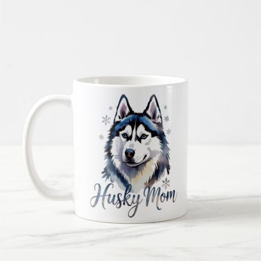 husky mom siberian husky husky lover gift husky mo コーヒーマグカップ (左)