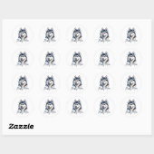 Husky Mom Siberian Husky Watercolor Sticker Husky ラウンドシール (シート)