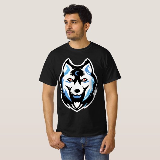 husky personlized wolf  tシャツ (正面フル)