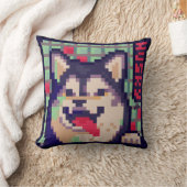 Husky Pixel Art クッション (ブランケット)