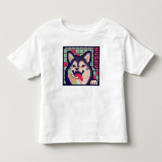 Husky Pixelart Pixel Art トドラーTシャツ (正面)