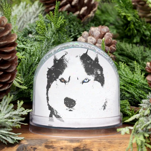 Husky Snow Globe Husky Malamute Custom Snow Globe (冬)