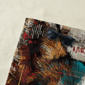 Husky Street Art Portrait Urban Graffiti Style ビーチタオル (インサイチュ)