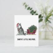 Husky Winter Sleigh Team Cute Christmas Dog シーズンカード (スタンド正面)