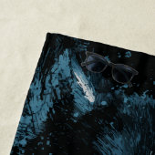 Husky Wolf Grunge Head ビーチタオル (インサイチュ)