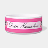 Huskywelpe mit Herz rosa Hündin ボウル (正面)