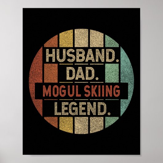 Husnd Dad Mogul Skiing Legend Vintage  ポスター (正面)