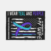 Husnd In Memory Of Wife Suicide Awareness Preventi フリースブランケット (正面(横))