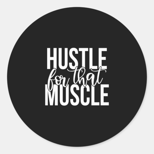 hustle for that muscle ラウンドシール (正面)