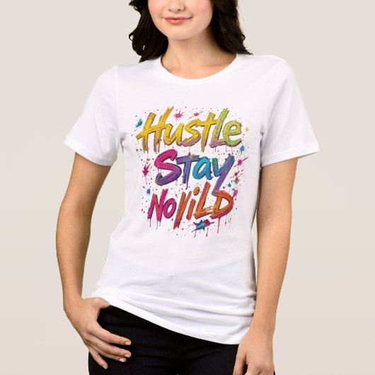 "Hustle Hard Graffiti T-Shirt – Bold Urban Street  トライブレンドＴシャツ (正面)