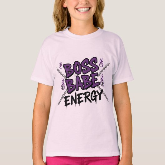 Hustle + Heart – Boss Babe Energy T-Shirt Tシャツ (正面)