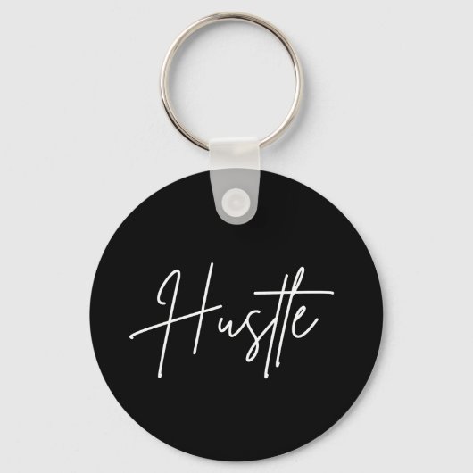 Hustle Keychain – Modern Minimal Design キーホルダー (正面)