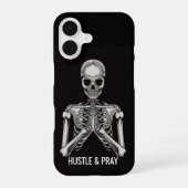 Hustle & Pray Skeleton iPhone 16ケース (裏面)