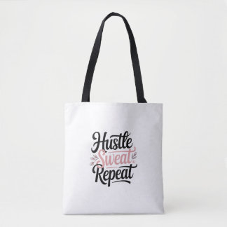 Hustle Sweat Repeat Motivational Gym Tote Bag  トートバッグ