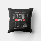 Hustle with Heart – Motivational Quote pillow  クッション (裏面)
