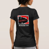 HustlerヴァンLフキウキの女性黒いT Tシャツ (裏面)